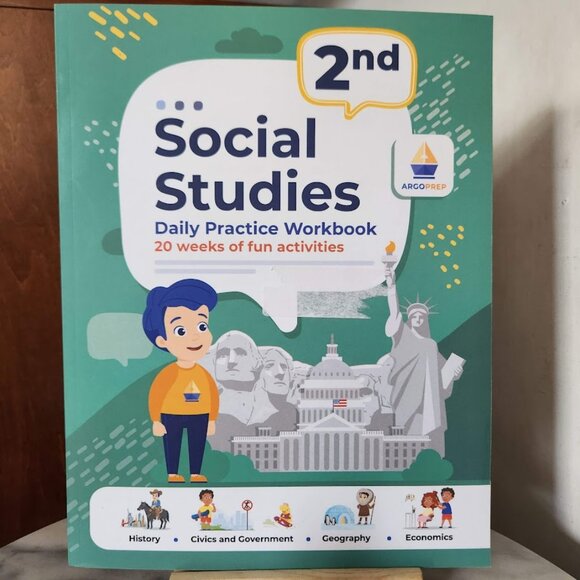 NEW 2nd Grade Social Studies: Daily Practice Workbook 20 Weeks of Fun Activities - Picture 1 of 13